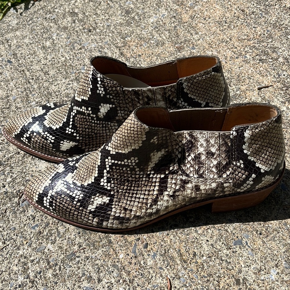 Madewell Snakeskin booties - worn once